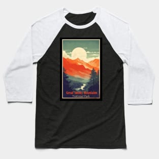 Great Smoky Mountains national park vintage travel poster Baseball T-Shirt